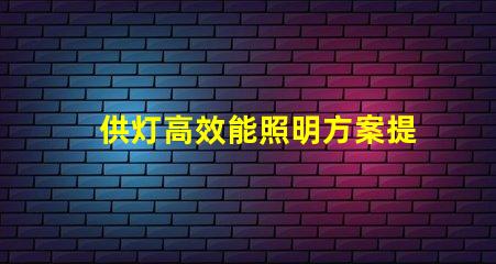 供灯高效能照明方案提升商业价值