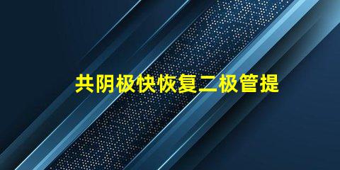 共阴极快恢复二极管提升电路效率的关键组件