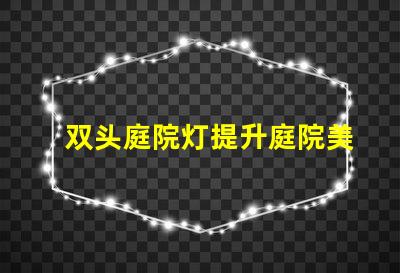 双头庭院灯提升庭院美感与安全的最佳选择