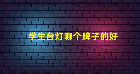 学生台灯哪个牌子的好高效学习照明选择指南