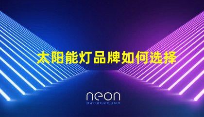 太阳能灯品牌如何选择最具性价比的太阳能灯品牌