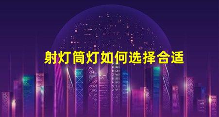 射灯筒灯如何选择合适的射灯筒灯提升空间质感